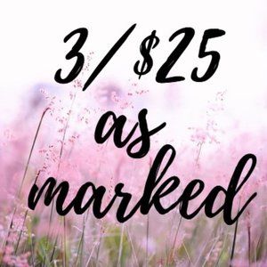 Use 3/$25 to search my closet for all the deals